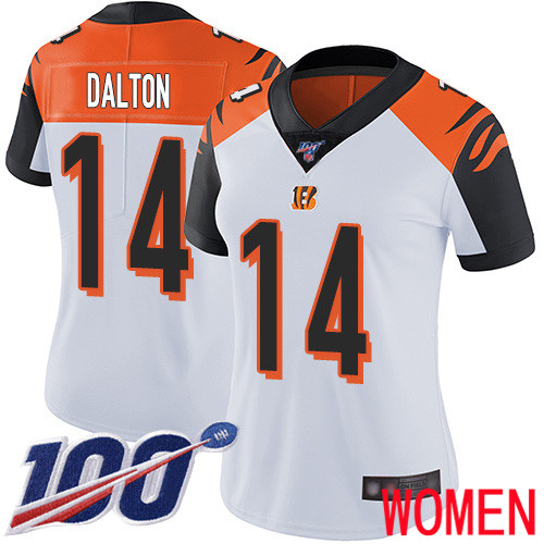 Cincinnati Bengals Limited White Women Andy Dalton Road Jersey NFL Footballl #14 100th Season Vapor Untouchable